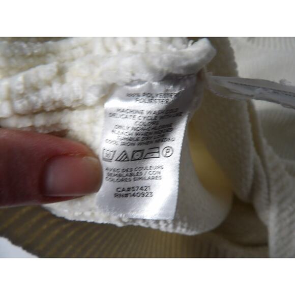 Loft Chenille Sweater Womens XS Cream Ivory Soft Mock Neck Cozy Minimalist Warm - Picture 12 of 12